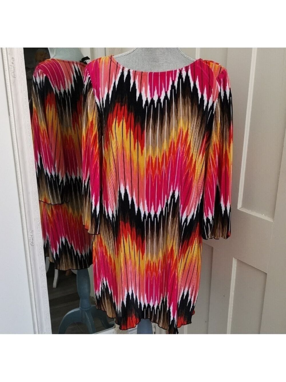 Alfani Crinkle Fabric Vibrant Tunic or Mini Dress. Bohochic, Festival . Size M